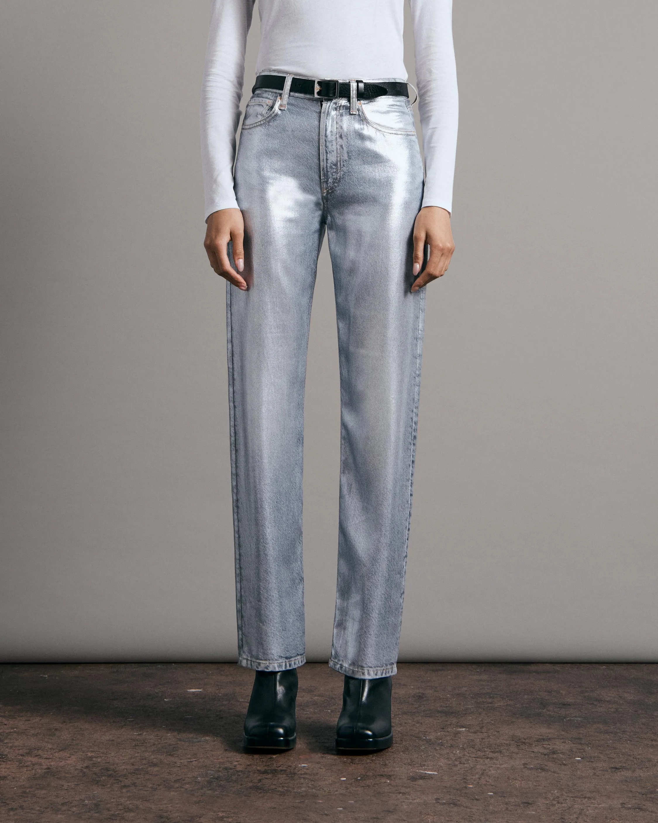 Alex Liquid High-Rise Straight Pants