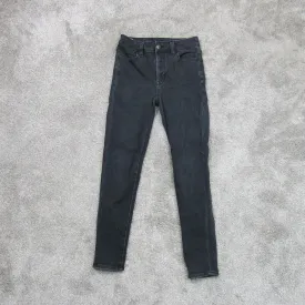 American Eagle Womens Next Level Stretch Jeggings Jeans High Rise Black Size 0
