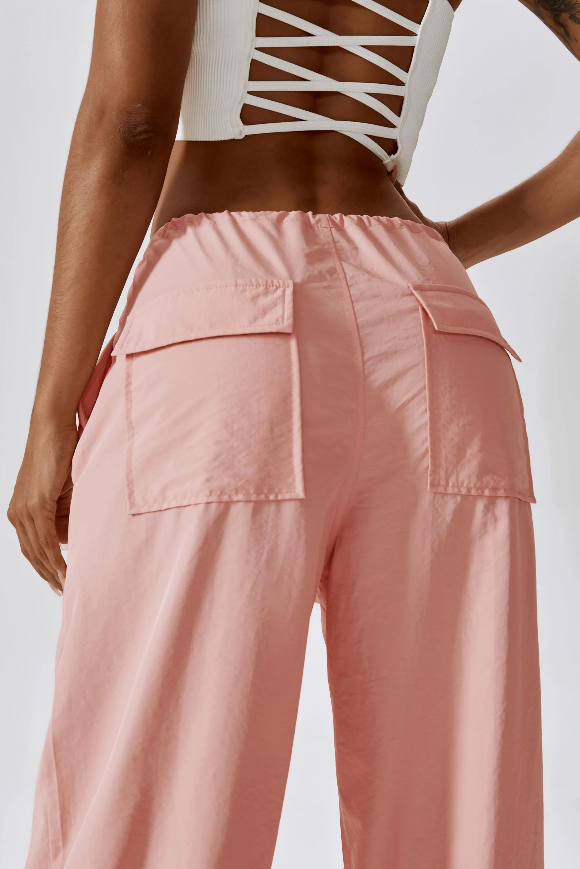 Baggy Fit Cargo Pants with Drawstring