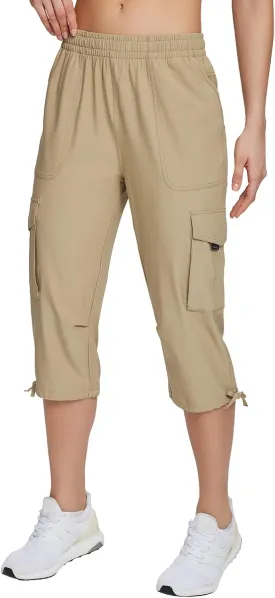 baleaf Women's 15" Cargo Capri Hiking Pants Quick Dry Lightweight Elastic Waist Outdoor Hiking Travel Casual with Pocket baleaf Women's 15" Cargo Capri Hiking Pants Quick Dry Lightweight Elastic Waist Outdoor Hiking Travel Casual with Pocket