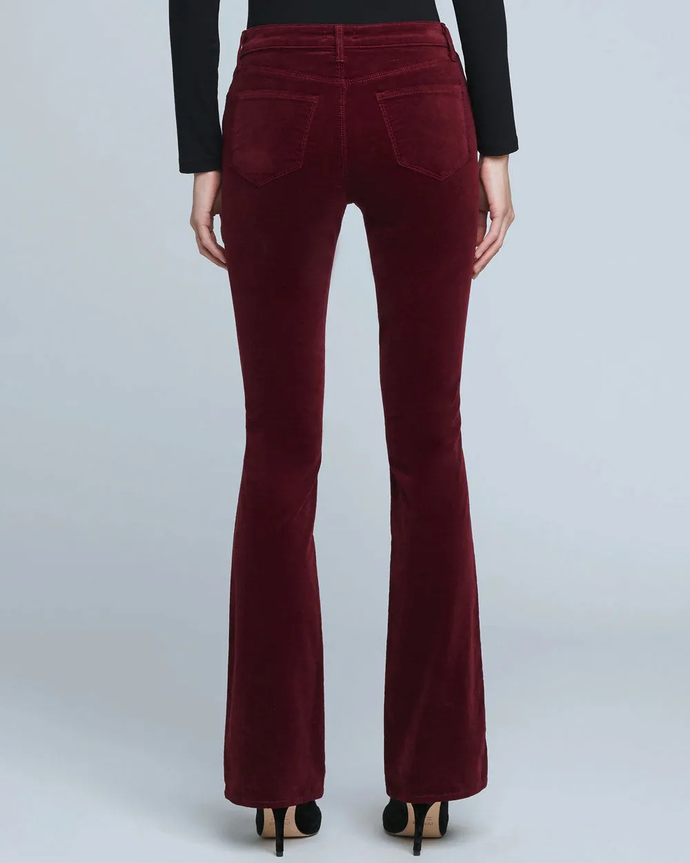 Black Cherry Velvet High Rise Stevie Straight Pant