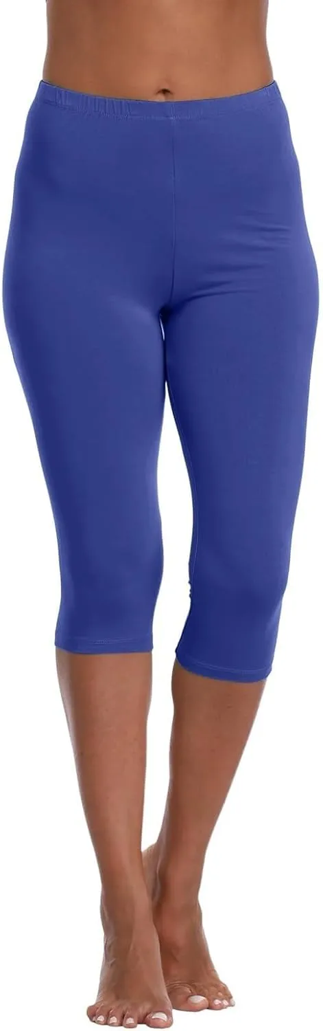 Capri Leggings for Women 2025 Summer Stretch Plus Size High Waisted Pants Casual Workout Yoga Pants with Pockets