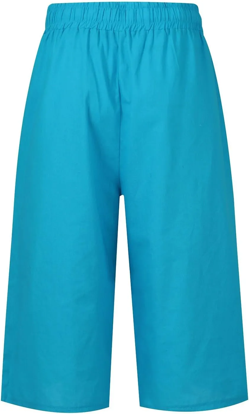 Capri Pants for Women Drawstring High Waisted Hiking Outdoor Camping Pants Active Joggers Sweatpants with Pockets