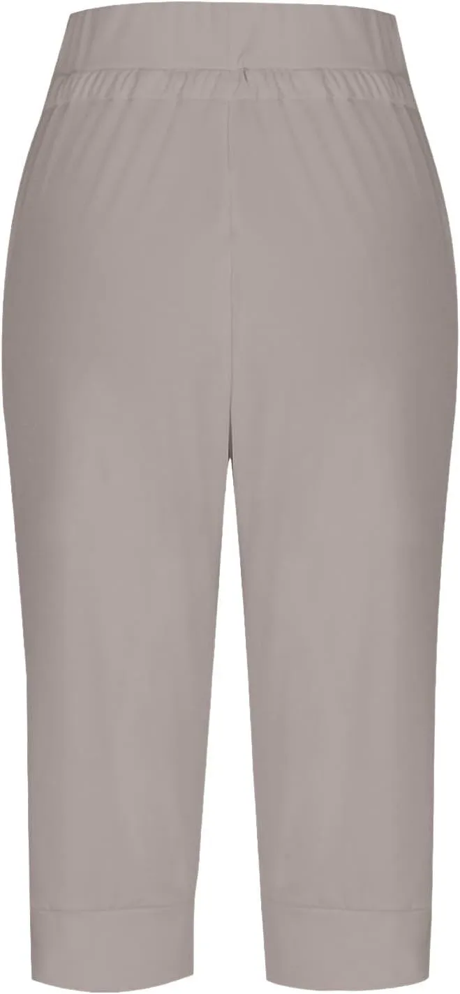 Capri Pants for Women Drawstring High Waisted Stretch Joggers Lightweight Casual Summer Hiking Pant with Pockets
