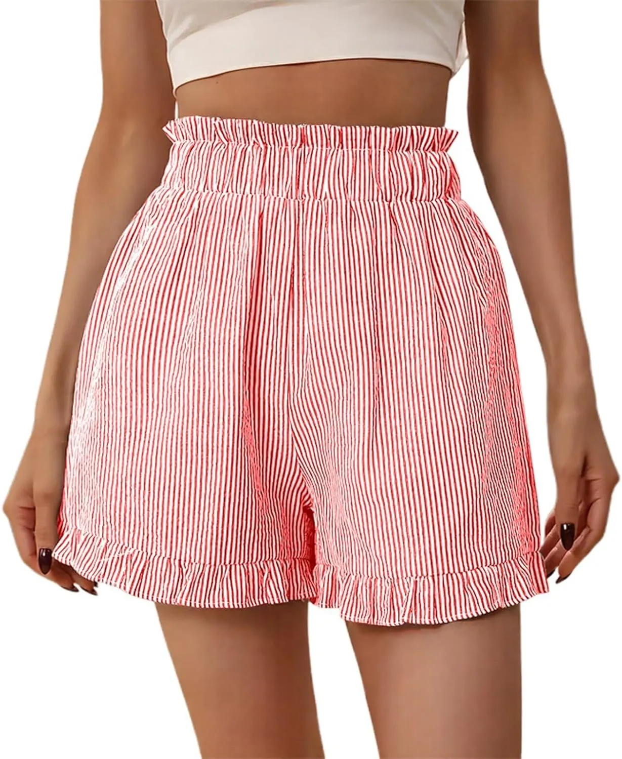 Casual Shorts for Women 2025 Summer Dressy Casual High Waist Dress Shorts Tailored Wide Leg Work Short with Pockets