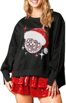 Christmas Sweatshirts Sequin Women Y2k Oversized Graphic Long Sleeve Sweater Holiday Merry Xmas Shirts Pullover Tops Christmas Sweatshirts Sequin Women Y2k Oversized Graphic Long Sleeve Sweater Holiday Merry Xmas Shirts Pullover Tops