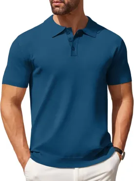 COOFANDY Mens Knit Polo Shirts Casual Short Sleeve Button Down Polo Shirt Classic Golf Shirts COOFANDY Mens Knit Polo Shirts Casual Short Sleeve Button Down Polo Shirt Classic Golf Shirts