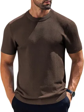 COOFANDY Men's Knit T-Shirts Short Sleeve Crewneck Shirt Casual Textured Pullover Tees COOFANDY Men's Knit T-Shirts Short Sleeve Crewneck Shirt Casual Textured Pullover Tees