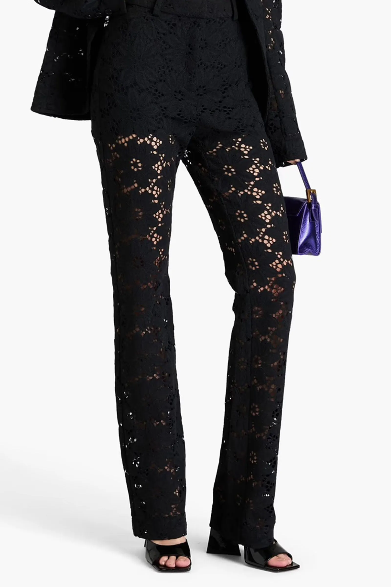 Corded-lace Straight-leg Pants