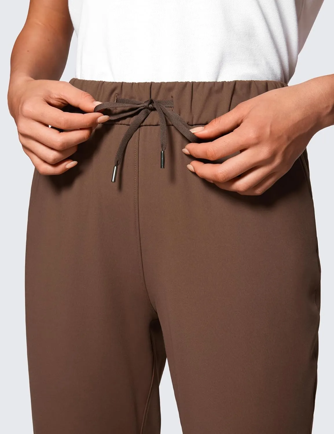 CRZ YOGA 4-Way Stretch Full Length Golf Pants for Women Tall 31" - Travel Sweatpants Workout Trousers with Pockets
