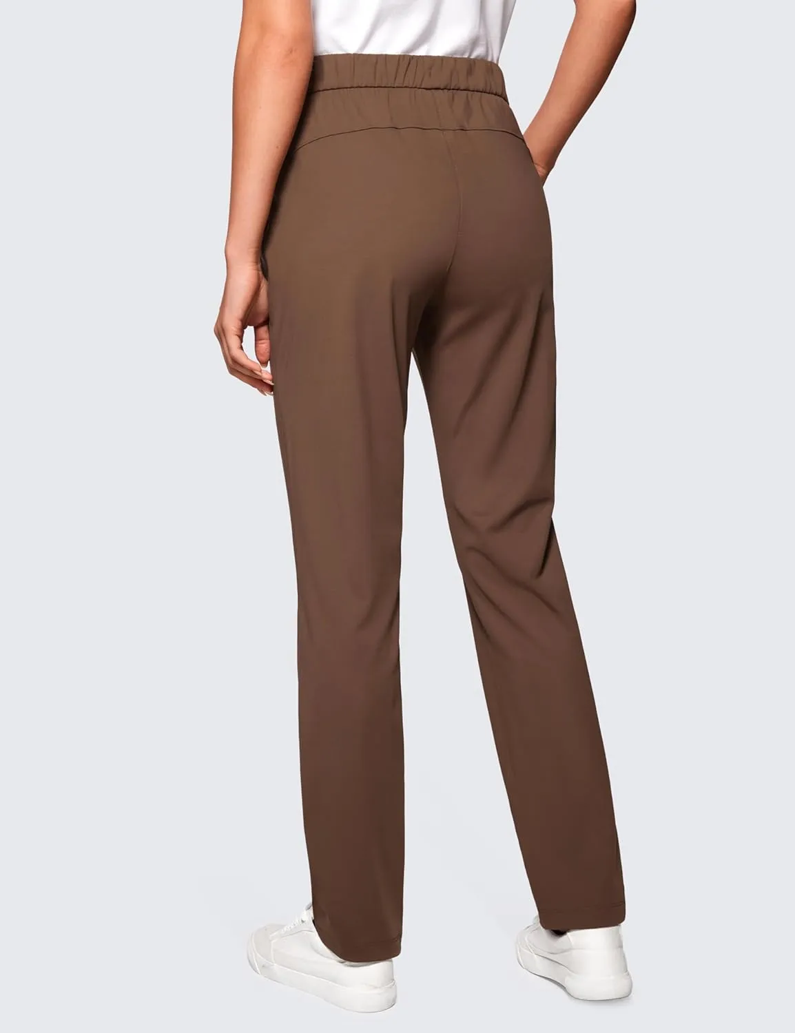 CRZ YOGA 4-Way Stretch Full Length Golf Pants for Women Tall 31" - Travel Sweatpants Workout Trousers with Pockets