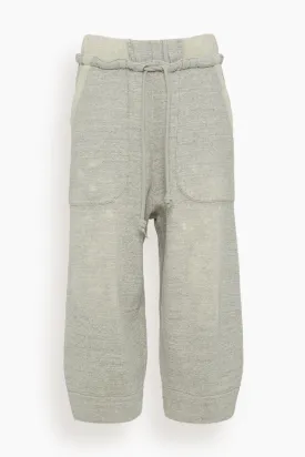 Deconstructed Cropped Sweatpant in Heather Grey/Oatmeal