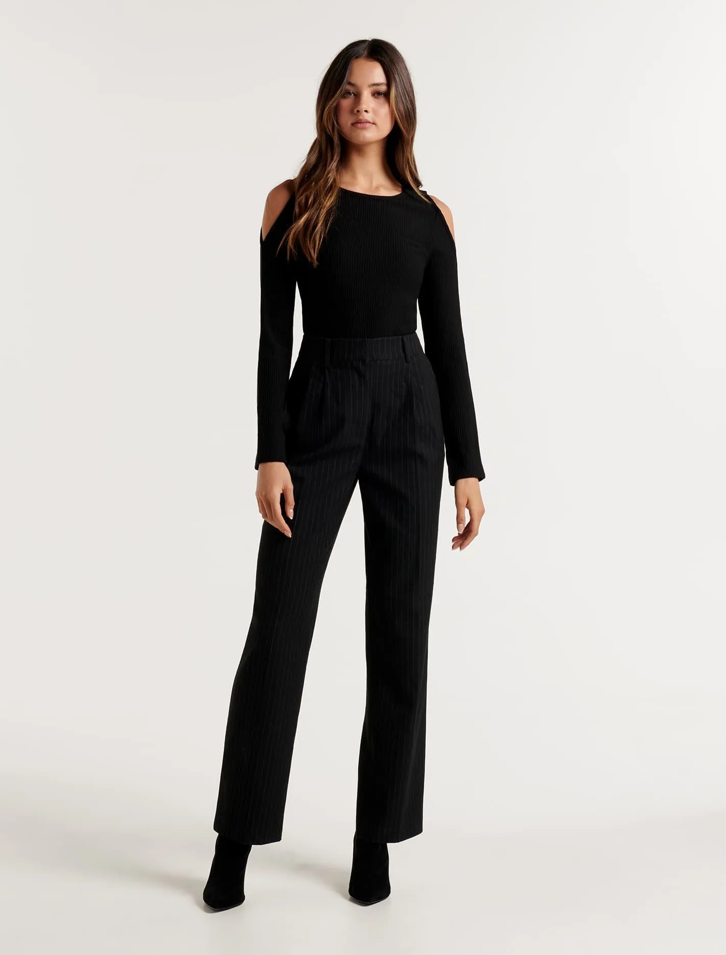 Demi Pinstripe Straight Leg Pants