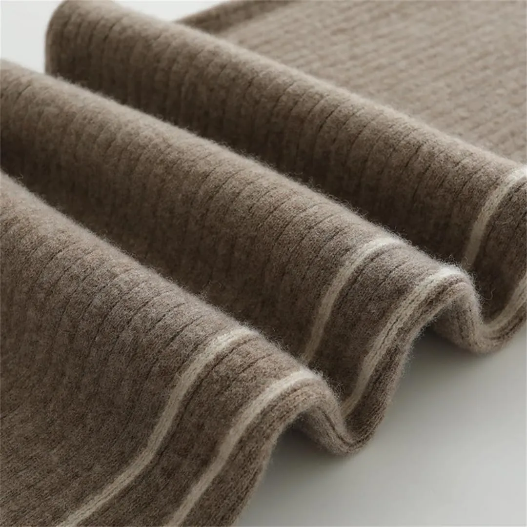 Disimlarl Woman's Pants Elastic beiged-Waist Wide Leg Pants Loose Long Trousers Wool Knit Full Length Pants