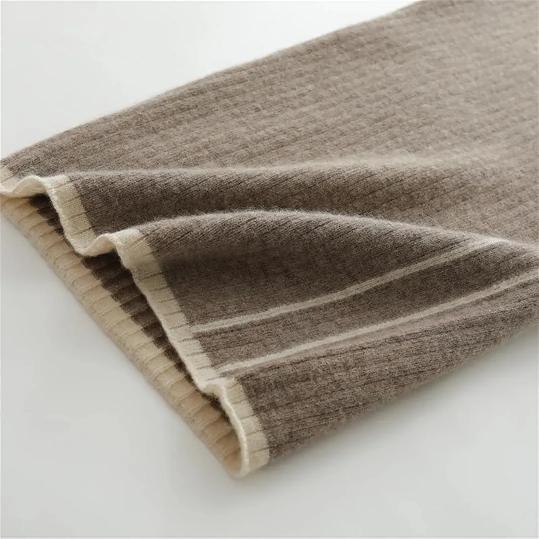 Disimlarl Woman's Pants Elastic beiged-Waist Wide Leg Pants Loose Long Trousers Wool Knit Full Length Pants