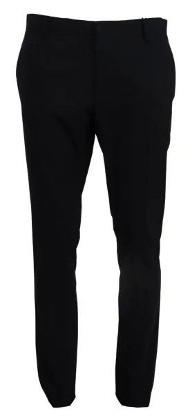 Dolce & Gabbana Blue Wool Stretch Dress Formal Slim Fit Pant