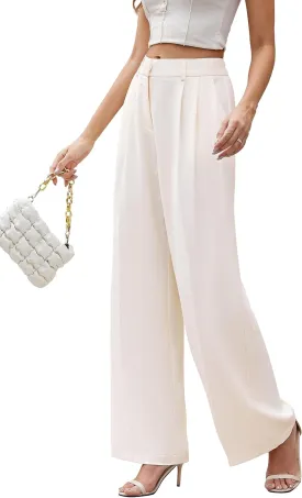 FUNYYZO Wide Leg Pants Women's High Elastic Waisted in The Back Business Work Trousers Long Straight Suit Pants FUNYYZO Wide Leg Pants Women's High Elastic Waisted in The Back Business Work Trousers Long Straight Suit Pants
