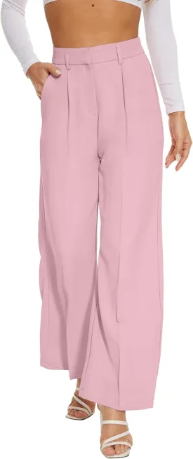 FUNYYZO Women Suit Pants Wide Leg Pants High Elastic Waisted in The Back Business Work Trousers Long Straight FUNYYZO Women Suit Pants Wide Leg Pants High Elastic Waisted in The Back Business Work Trousers Long Straight