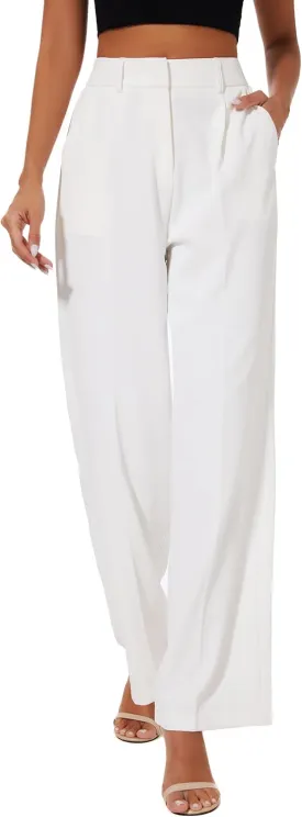 FUNYYZO Women Suit Pants Wide Leg Pants High Elastic Waisted in The Back Business Work Trousers Long Straight FUNYYZO Women Suit Pants Wide Leg Pants High Elastic Waisted in The Back Business Work Trousers Long Straight