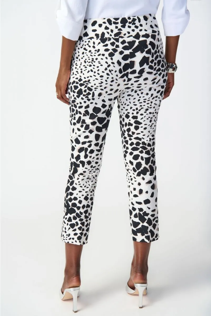 Joseph Ribkoff Vanilla/Multi Animal Print Pull On Capri Pants 241264