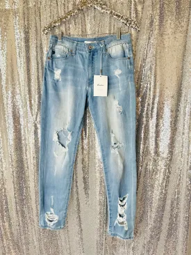 Kancan - Light Wash Distressed Skinny Jeans