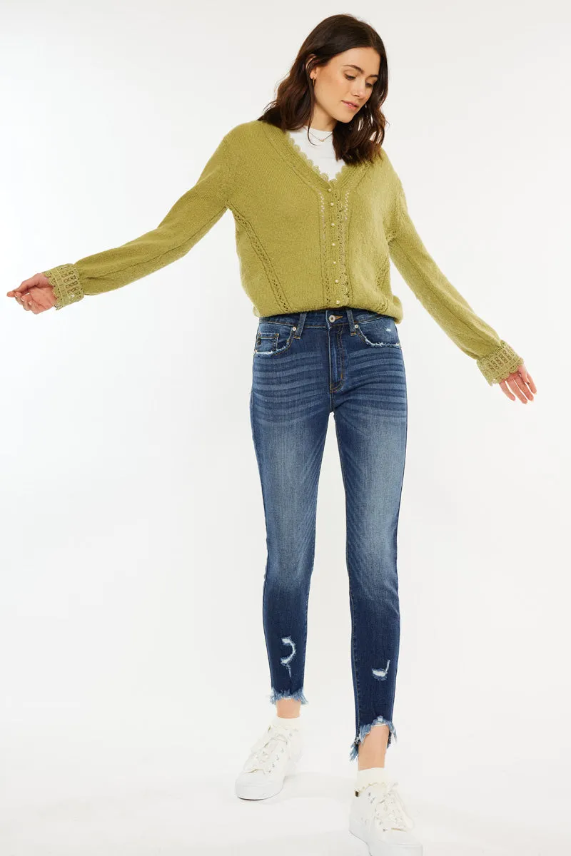 Kancan - Women's High Rise Ankle Skinny Jeans - KC8395-NV