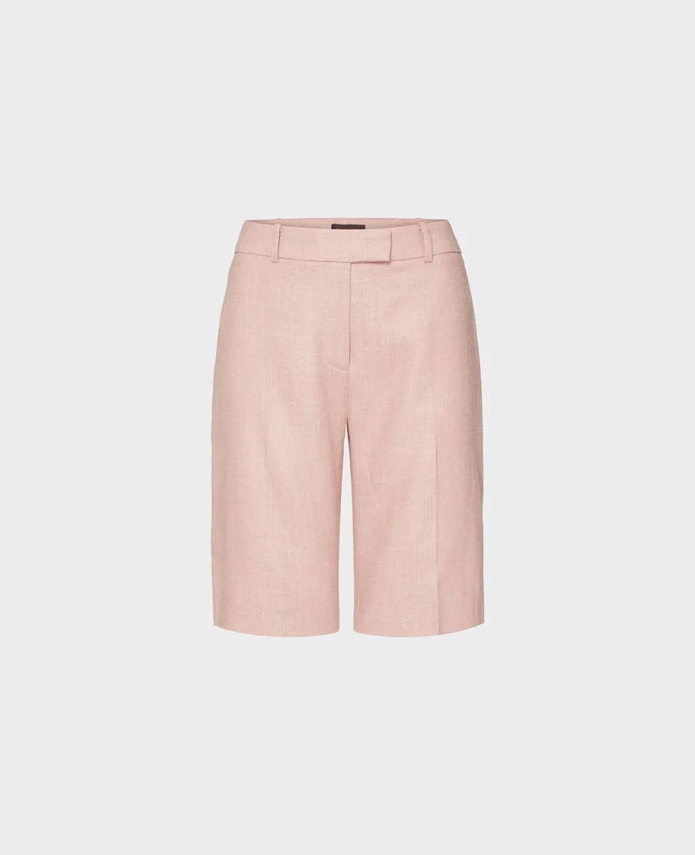 Knee Length Linen Blend Shorts