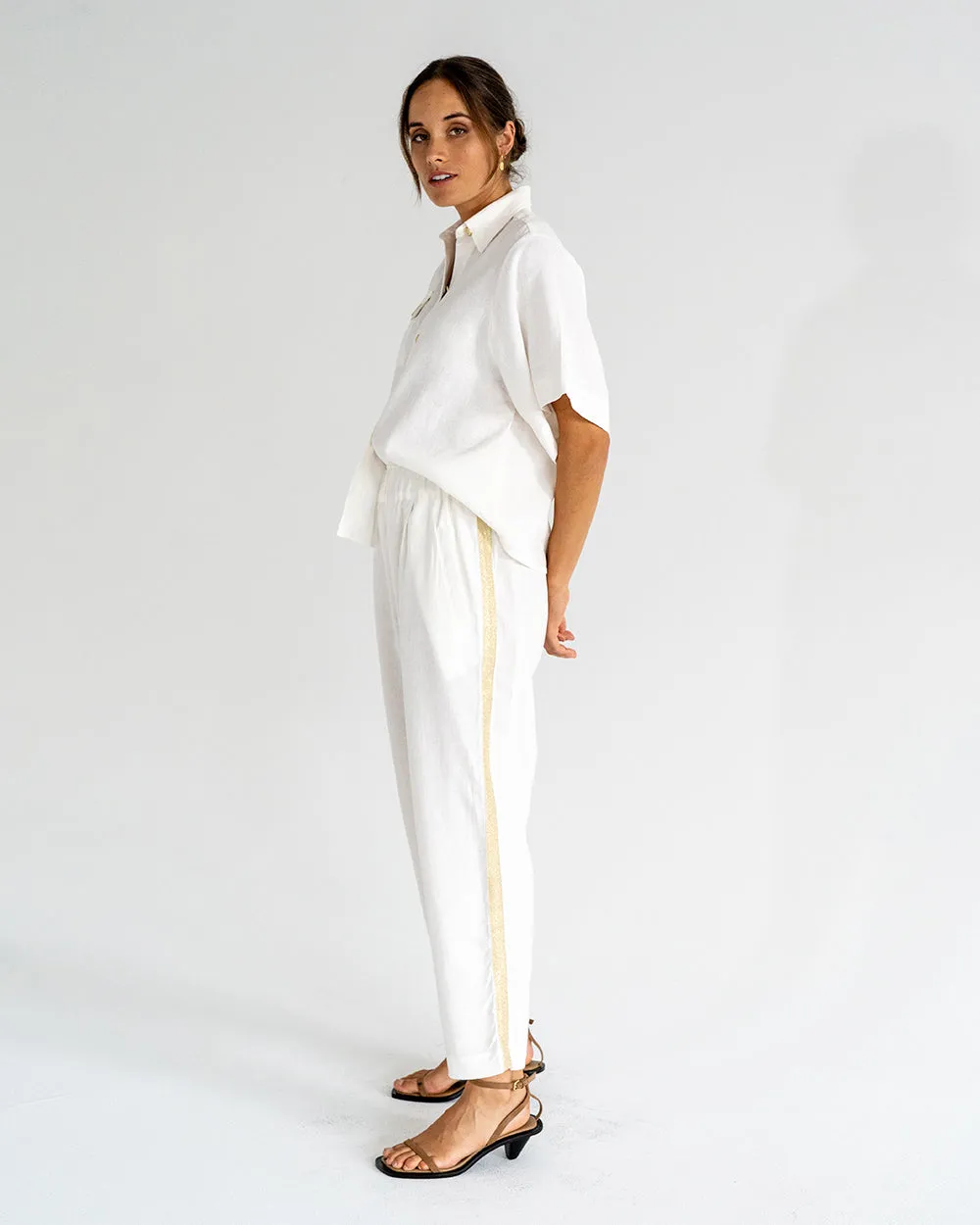 Leah Tapered Trouser - White