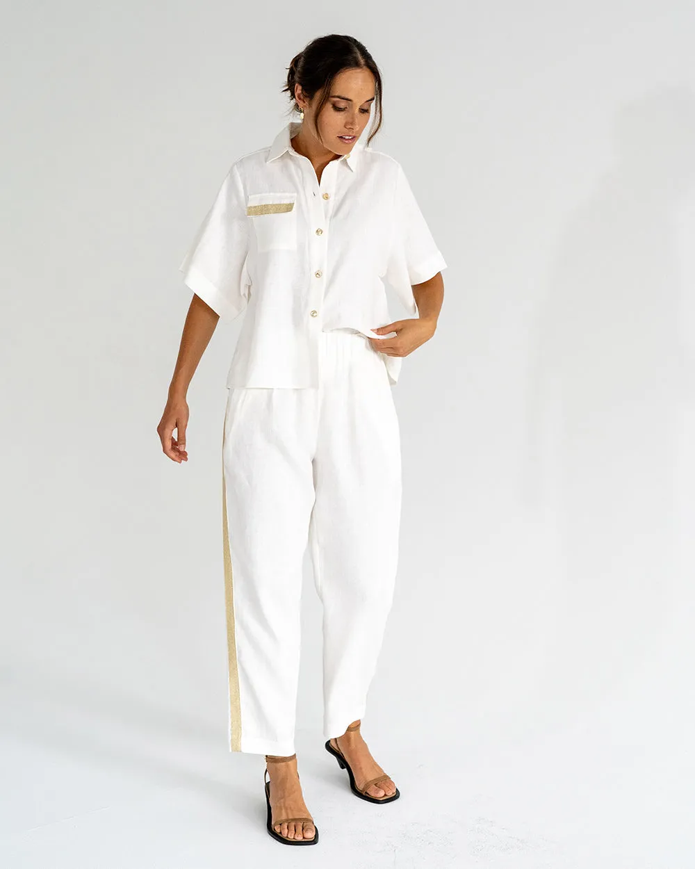 Leah Tapered Trouser - White