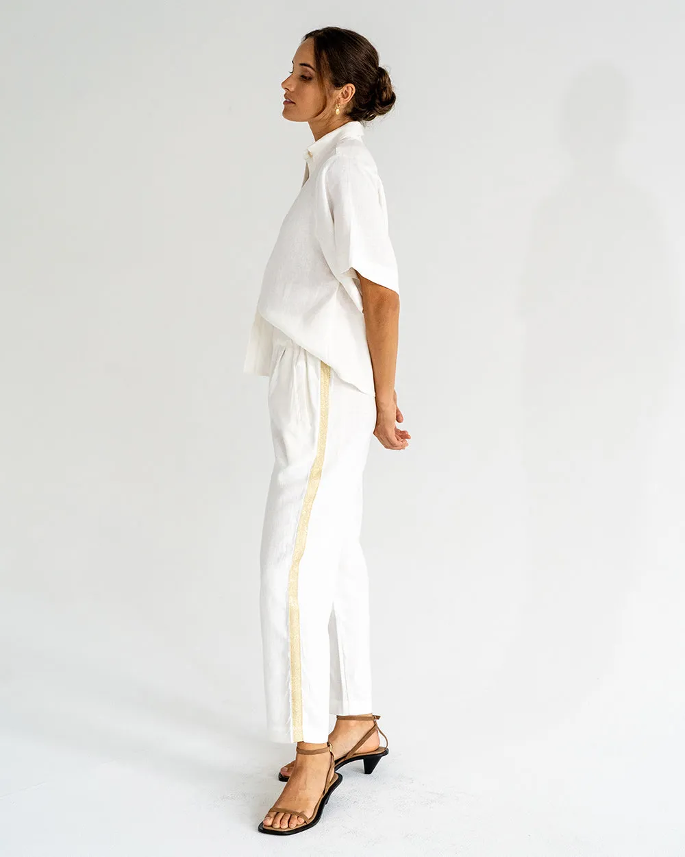 Leah Tapered Trouser - White