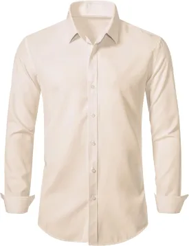 LOCALMODE Mens Stretch Slim Fit Dress Shirts Lightweight Soft Long Sleeve Casual Button Down Shirts LOCALMODE Mens Stretch Slim Fit Dress Shirts Lightweight Soft Long Sleeve Casual Button Down Shirts
