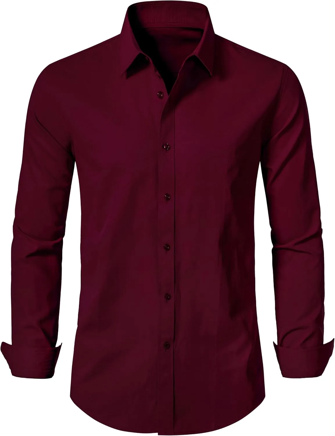 LOCALMODE Mens Stretch Slim Fit Dress Shirts Lightweight Soft Long Sleeve Casual Button Down Shirts