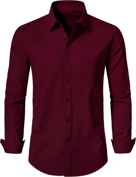LOCALMODE Mens Stretch Slim Fit Dress Shirts Lightweight Soft Long Sleeve Casual Button Down Shirts LOCALMODE Mens Stretch Slim Fit Dress Shirts Lightweight Soft Long Sleeve Casual Button Down Shirts