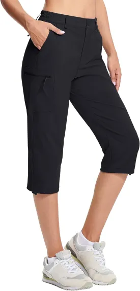 MAGCOMSEN Women's Hiking Capris Pants Cargo Lightweight Stretch Water Resistant Joggers with 5 Pockets for Outdoor MAGCOMSEN Women's Hiking Capris Pants Cargo Lightweight Stretch Water Resistant Joggers with 5 Pockets for Outdoor