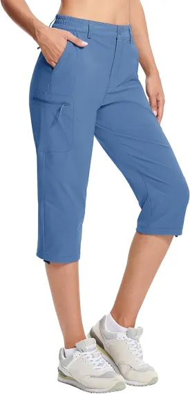 MAGCOMSEN Women's Hiking Capris Pants Cargo Lightweight Stretch Water Resistant Joggers with 5 Pockets for Outdoor MAGCOMSEN Women's Hiking Capris Pants Cargo Lightweight Stretch Water Resistant Joggers with 5 Pockets for Outdoor