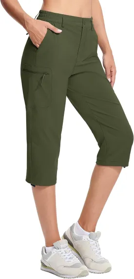 MAGCOMSEN Women's Hiking Capris Pants Cargo Lightweight Stretch Water Resistant Joggers with 5 Pockets for Outdoor MAGCOMSEN Women's Hiking Capris Pants Cargo Lightweight Stretch Water Resistant Joggers with 5 Pockets for Outdoor