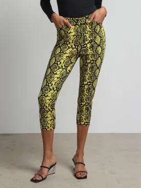 Petite Snake Print High Rise Slim Leg Capri Pant - Fit To Flatter