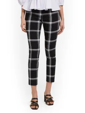 Petite Whitney High-Waisted Pull-On Slim-Leg Capri Pant - Check-Print