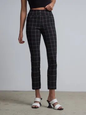 Petite Whitney High-Waisted Pull-On Slim-Leg Capri Pant - Windowpane-Print