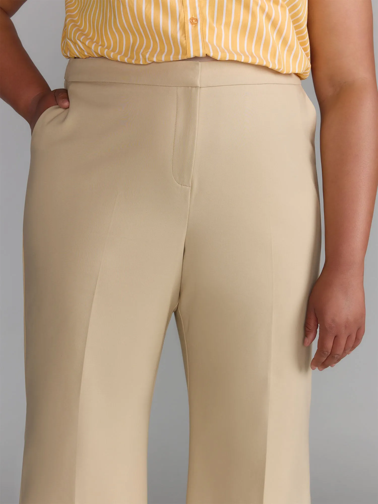 Plus Essential High Rise Straight Leg Pant