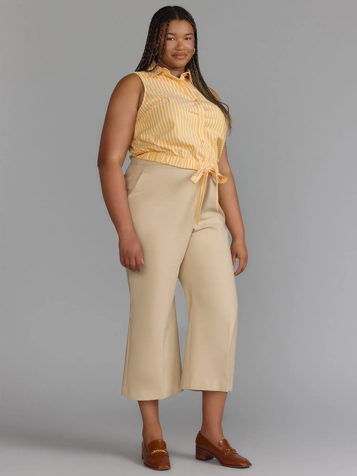 Plus Essential High Rise Straight Leg Pant