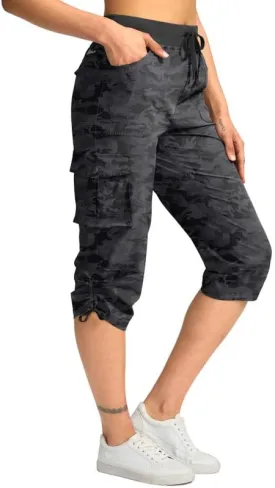 Pudolla Women's Cargo Capri Pants Lightweight Quick Dry Hiking Pants Summer Travel Casual Capris with 5 Pockets Pudolla Women's Cargo Capri Pants Lightweight Quick Dry Hiking Pants Summer Travel Casual Capris with 5 Pockets