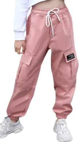 SANGTREE Girls & Womens Drawstring Cargo Jogger Pants,3 Years - Women 3XL SANGTREE Girls & Womens Drawstring Cargo Jogger Pants,3 Years - Women 3XL