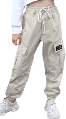 SANGTREE Girls & Womens Drawstring Cargo Jogger Pants,3 Years - Women 3XL SANGTREE Girls & Womens Drawstring Cargo Jogger Pants,3 Years - Women 3XL