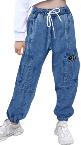 SANGTREE Girls & Womens Drawstring Cargo Jogger Pants,3 Years - Women 3XL SANGTREE Girls & Womens Drawstring Cargo Jogger Pants,3 Years - Women 3XL