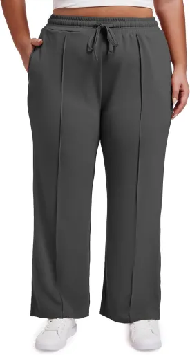 SEKINO Women's Plus Size Wide Straight Leg Pants High Waisted Business Casual Work Pants Trousers with Pockets Drawstring SEKINO Women's Plus Size Wide Straight Leg Pants High Waisted Business Casual Work Pants Trousers with Pockets Drawstring
