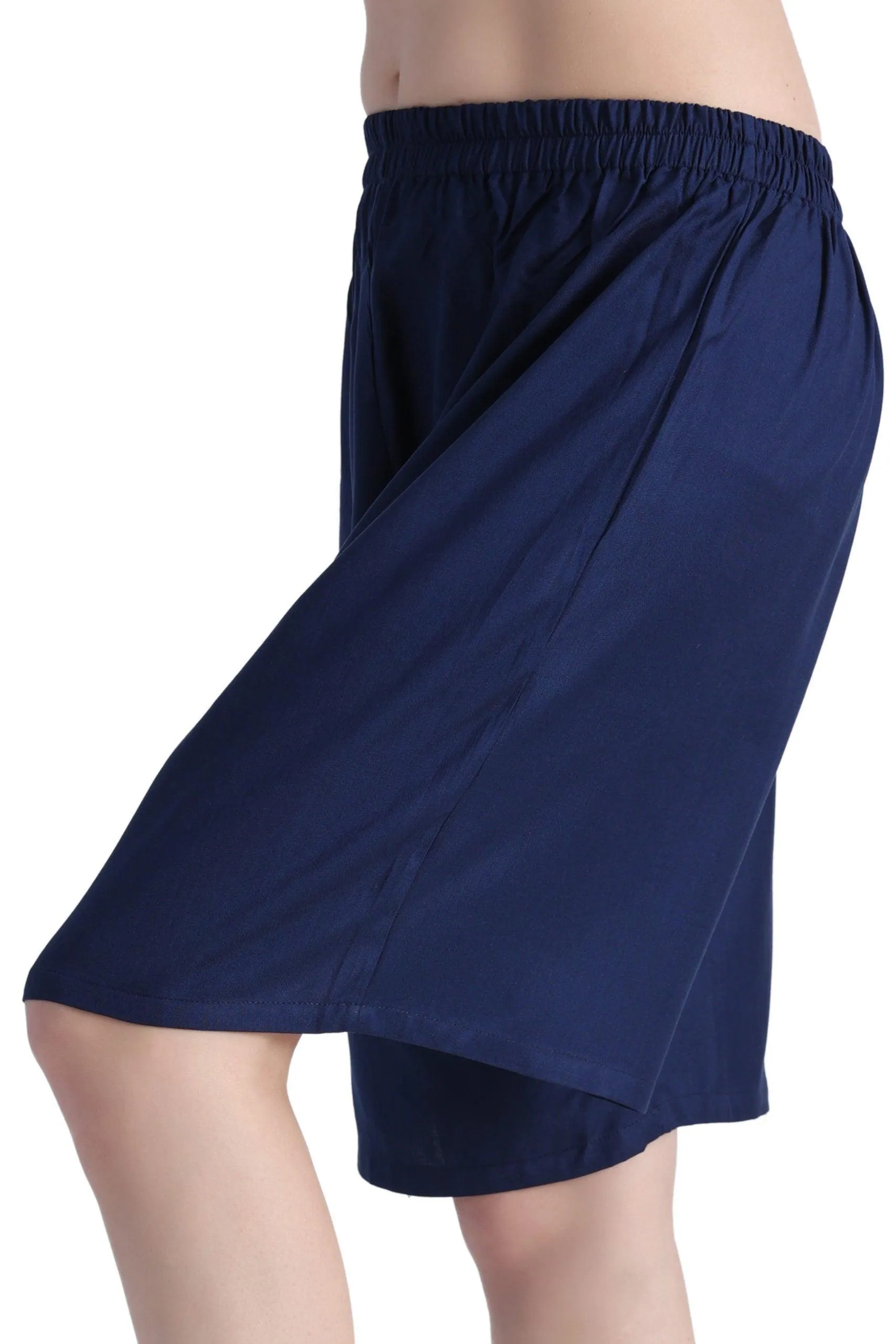 Solid Knee Length Shorts