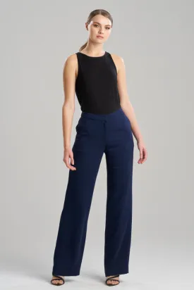 Stretch Crepe Straight Leg Pants