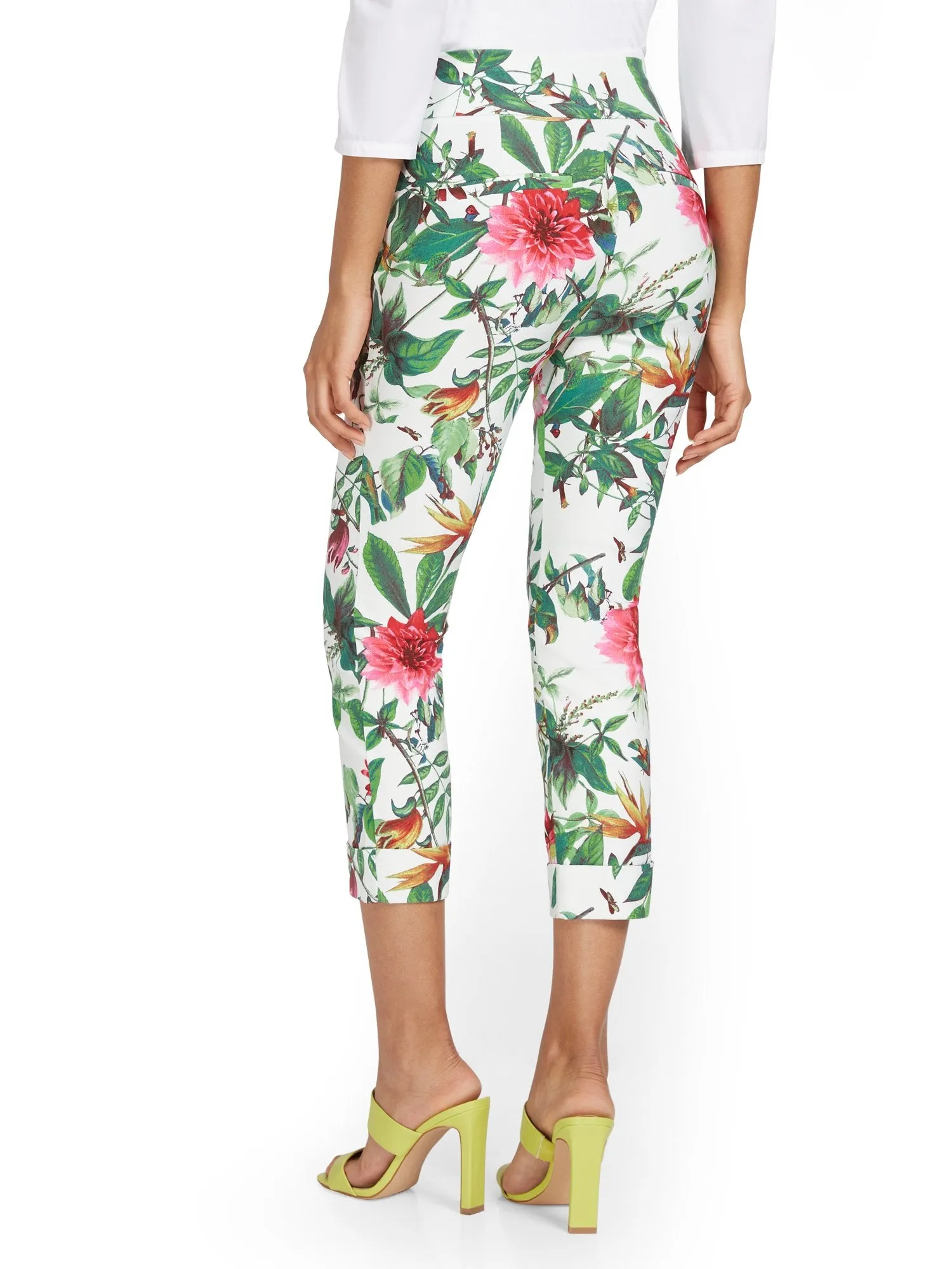 Tall Whitney High-Waisted Pull-On Slim-Leg Capri Pant - Botanical