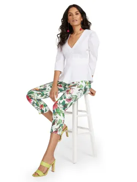 Tall Whitney High-Waisted Pull-On Slim-Leg Capri Pant - Botanical